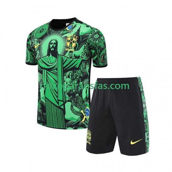 Brasil JESUS Special Football Shirts Criança Casa 2024-2025 Manga Curta