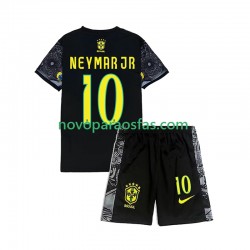 Brasil Neymar JR 10 Cheist the Redeemer Football Shirts Criança Casa 2024 Manga Curta