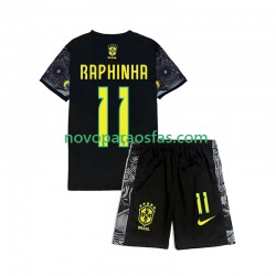Brasil RAPHINHA 11 Cheist the Redeemer Football Shirts Criança Casa 2024 Manga Curta