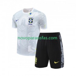 Brasil Special JESUS Football Shirts Criança Casa 2024-2025 Manga Curta