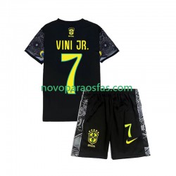 Brasil Vinicius Junior 7 Cheist the Redeemer Football Shirts Criança Casa 2024 Manga Curta