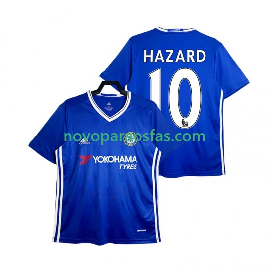 Camisolas Chelsea HAZARD 10 2016-2017 Retro Homem Casa Manga Curta