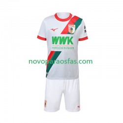 Camisolas FC Augsburg Criança Casa 2025-2026 Manga Curta