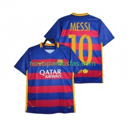 Camisolas FC Barcelona Lionel Messi 10 2015-2016 Retro Homem Casa Manga Curta