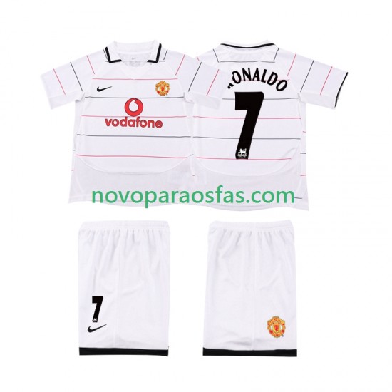 Camisolas Manchester United Cristiano Ronaldo 7 2003 2005 Retro Criança Casa Manga Curta