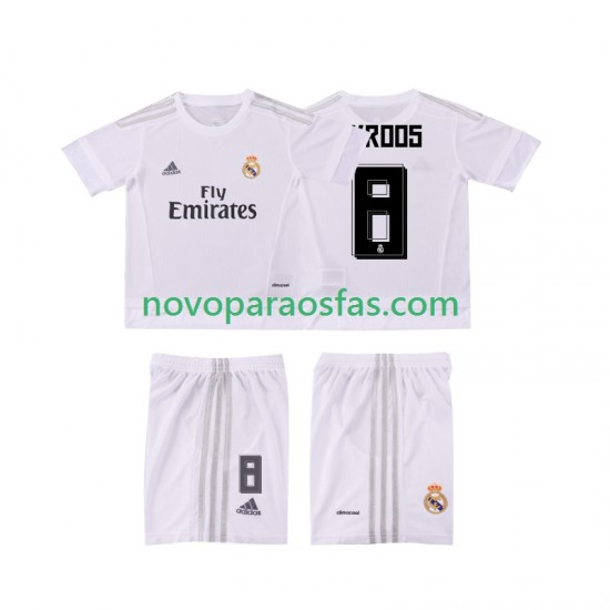 Camisolas Real Madrid KROOS 8 2015 2016 Retro Criança Casa Manga Curta