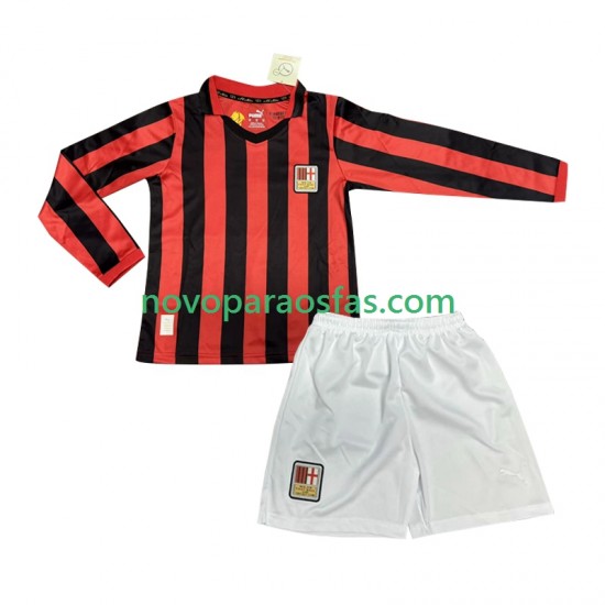Camisolas AC Milan 125th Anniversary Criança Casa 2024-2025 Manga Comprida