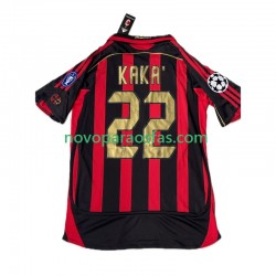 Camisolas AC Milan KAKA 8 2007 Retro Homem Casa 2006 Manga Curta