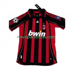 Camisolas AC Milan KAKA 8 2007 Retro Homem Casa 2006 Manga Curta