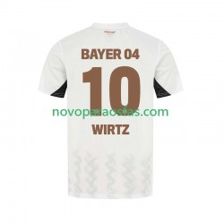 Camisolas Bayer 04 Leverkusen Florian Wirtz 10 Homem Visitante 2024-2025 Manga Curta