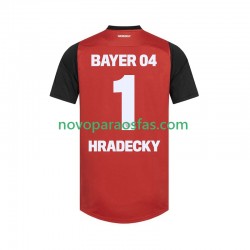 Camisolas Bayer 04 Leverkusen HRADECKY 1 Homem Casa 2024-2025 Manga Curta