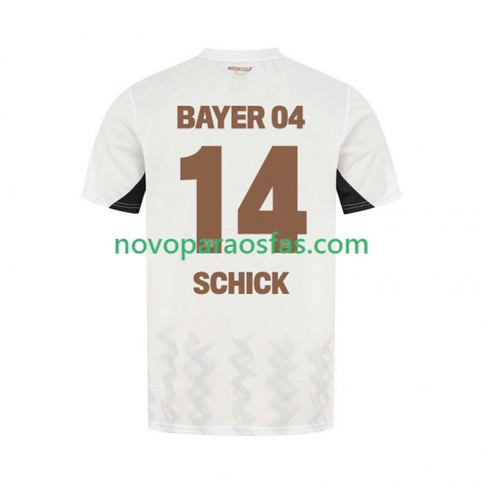 Camisolas Bayer 04 Leverkusen Patrik Schick 14 Homem Visitante 2024-2025 Manga Curta