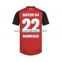 Camisolas Bayer 04 Leverkusen Victor Boniface 22 Homem Casa 2024-2025 Manga Curta