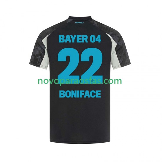 Camisolas Bayer 04 Leverkusen Victor Boniface 22 Homem Alternativo 2024-2025 Manga Curta