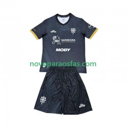 Camisolas Cagliari Criança Alternativo 2024-2025 Manga Curta