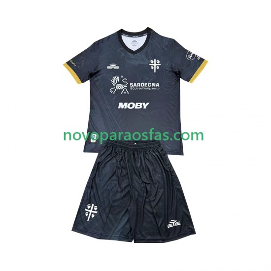 Camisolas Cagliari Criança Alternativo 2024-2025 Manga Curta