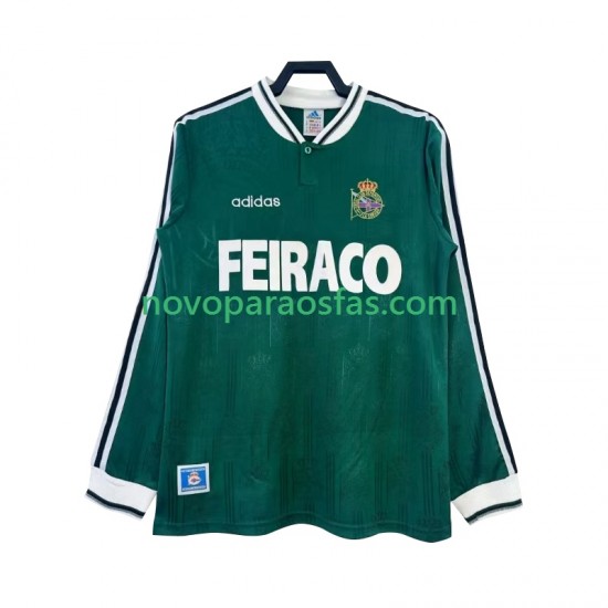Camisolas Deportivo de La Coruna Retro Homem Visitante 1999 Manga Comprida