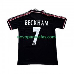 Camisolas Manchester United Beckham 7 Retro Homem Alternativo 1998 1999 Manga Curta