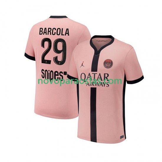 Camisolas Paris Saint-Germain Bradley Barcola 29 Homem Alternativo 2024-2025 Manga Curta