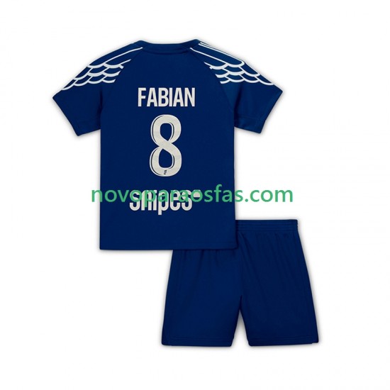 Camisolas Paris Saint-Germain Fabian 8 Criança Quarto 2024-2025 Manga Curta