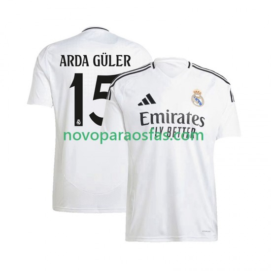 Camisolas Real Madrid ARDA GuLER 15 Homem Casa 2024-2025 Manga Curta