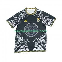 Camisolas Real Madrid Versace Black Edition Homem Casa 2024-2025 Manga Curta