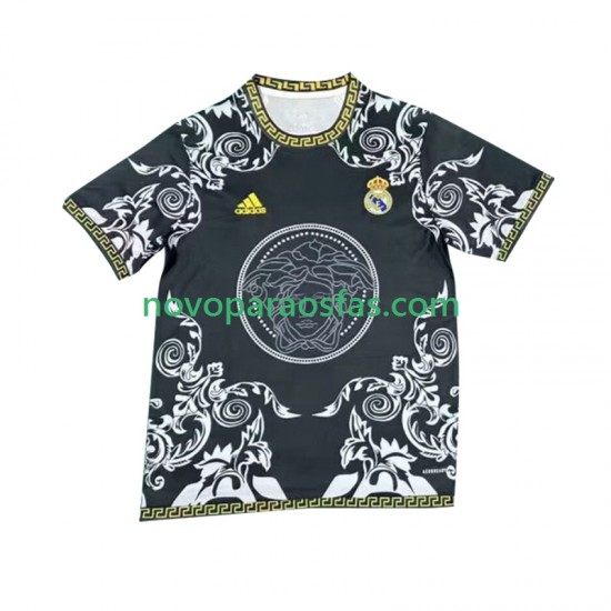 Camisolas Real Madrid Versace Black Edition Homem Casa 2024-2025 Manga Curta