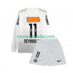 Camisolas Santos FC Neymar JR 11 2012 Retro Criança Casa 2011 Manga Comprida