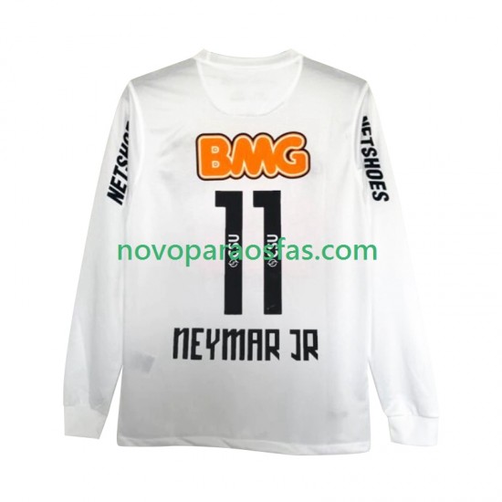 Camisolas Santos FC Neymar JR 11 2012 Retro Homem Casa 2011 Manga Comprida