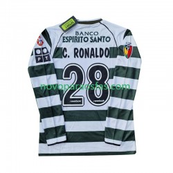 Camisolas Sporting CP Cristiano Ronaldo 28 2001 2003 Retro Homem Casa Manga Comprida