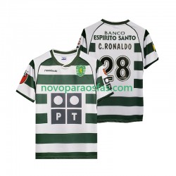 Camisolas Sporting CP Cristiano Ronaldo 28 2001 2003 Retro Homem Casa Manga Curta