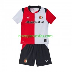 Camisolas Feyenoord Rotterdam Criança Casa 2026-2027 Manga Curta