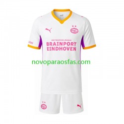 Camisolas PSV Eindhoven Criança Visitante 2026-2027 Manga Curta