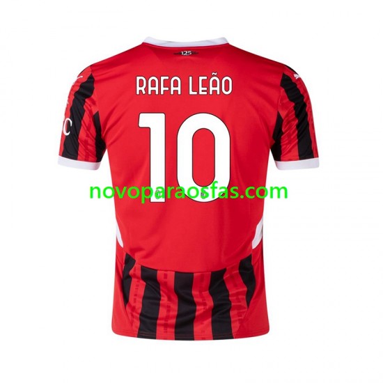 Camisolas AC Milan RAFA LEAO 10 Homem Casa 2024-2025 Manga Curta
