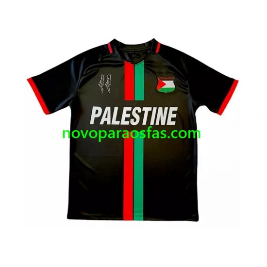 Camisolas Club Deportivo Palestino Center Stripre Homem Casa 2024-2025 Manga Curta