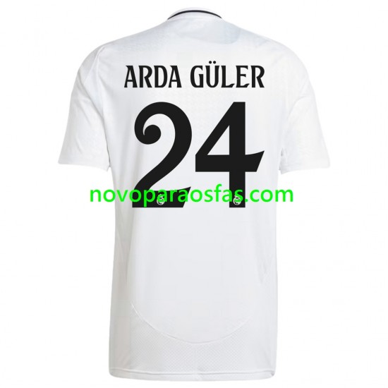 Camisolas Real Madrid ARDA GULER 24 Homem Casa 2024-2025 Manga Curta