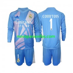 Camisolas Real Madrid Thibaut Courtois 1 Guarda-redes Criança Casa 2024-2025 Manga Comprida