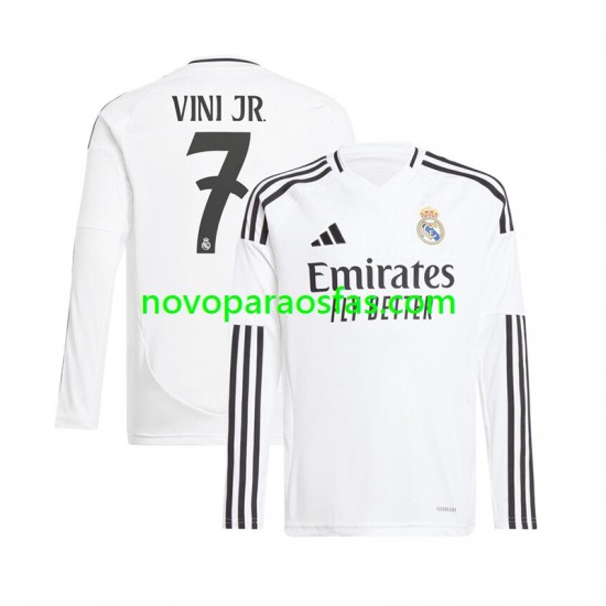 Camisolas Real Madrid Vinicius Junior 7 Homem Casa 2024-2025 Manga Comprida
