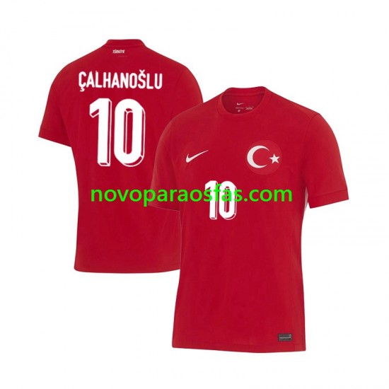 Camisolas Turquia Hakan Calhanoglu 10 Homem Visitante Euro 2024 Manga Curta