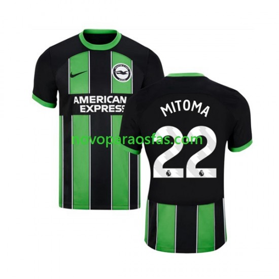 Camisolas Brighton & Hove Albion Mitoma 22 Homem Visitante 2023-2024 Manga Curta