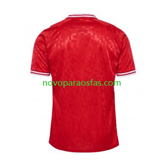 Camisolas Dinamarca Homem Casa Euro 2024 Manga Curta