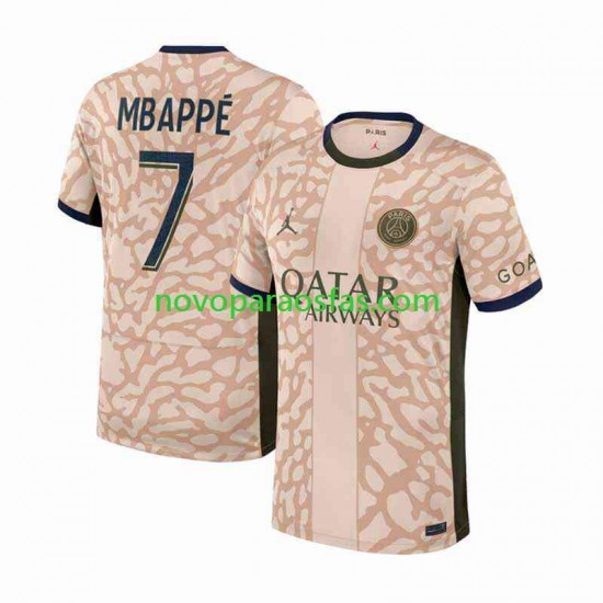 Camisolas Paris Saint-Germain Mbappé Kylian 7 Homem Quarto 2023-2024 Manga Curta