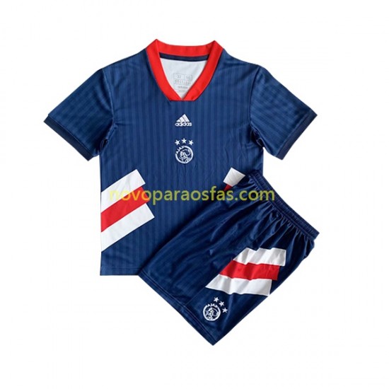 Camisolas AFC Ajax Icon Retro Criança Casa 2022-2023 Manga Curta