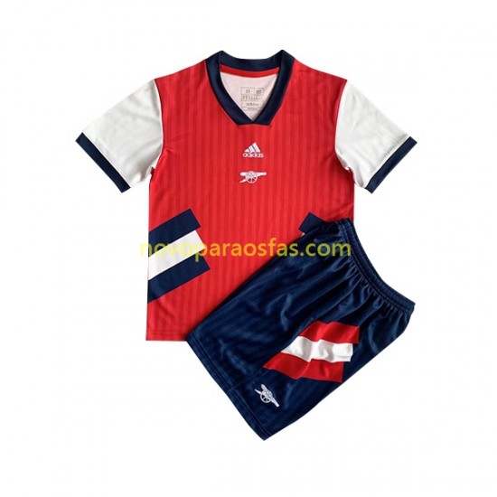Camisolas Arsenal Icon Retro Criança Casa 2022-2023 Manga Curta