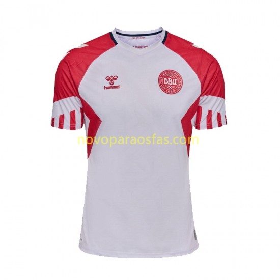 Camisolas Dinamarca Homem Visitante 2023 Manga Curta