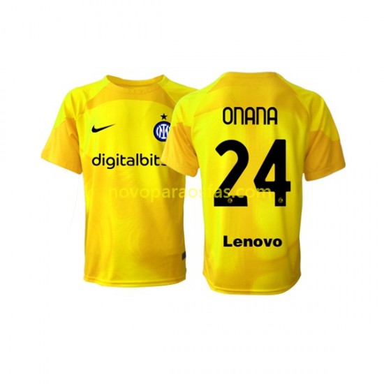 Camisolas Inter de Milão Andre Onana 24 Guarda-redes Homem Visitante 2022-2023 Manga Curta