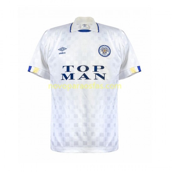 Camisolas Leeds United Retro Homem Casa 1989-1990 Manga Curta
