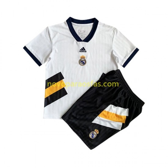 Camisolas Real Madrid Icon Retro Criança Casa 2022-2023 Manga Curta