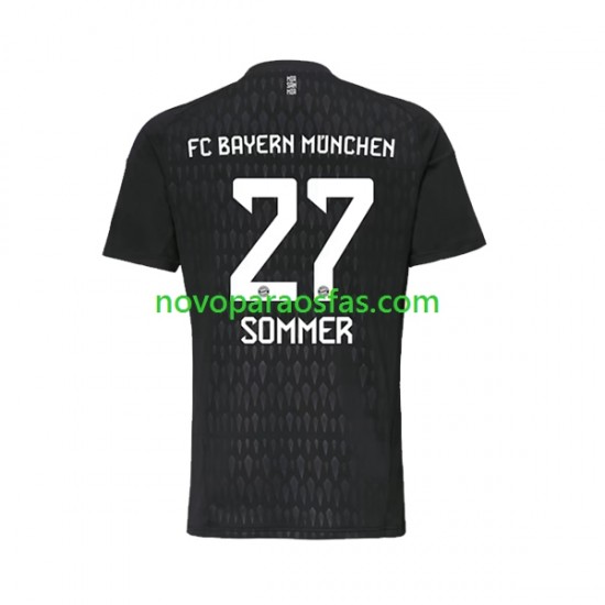 Camisolas Bayern de Munique Yann Sommer 27 Guarda-redes Homem Casa 2023-2024 Manga Curta