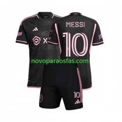 Camisolas Inter Miami Lionel Messi 10 Criança Visitante 2023 Manga Curta